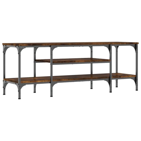 TV-møbler - Living tv-bord 121x35x45 cm konstrueret træ og jern røget egetræsfarve