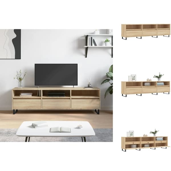 TV-bänkar - Living Tv-bänk sonoma-ek 150x30x44,5 cm konstruerat trä