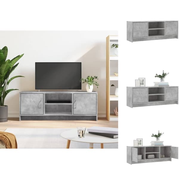 TV-møbler - Living tv-bord 102x30x37,5 cm konstrueret træ betongrå