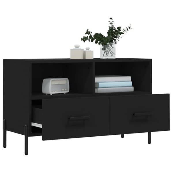 TV-møbler - Living tv-bord 80x36x50 cm konstrueret træ sort