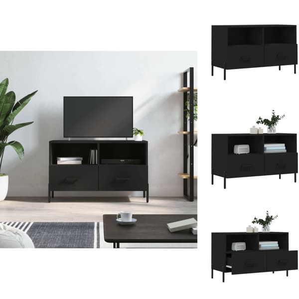 TV-møbler - Living tv-bord 80x36x50 cm konstrueret træ sort