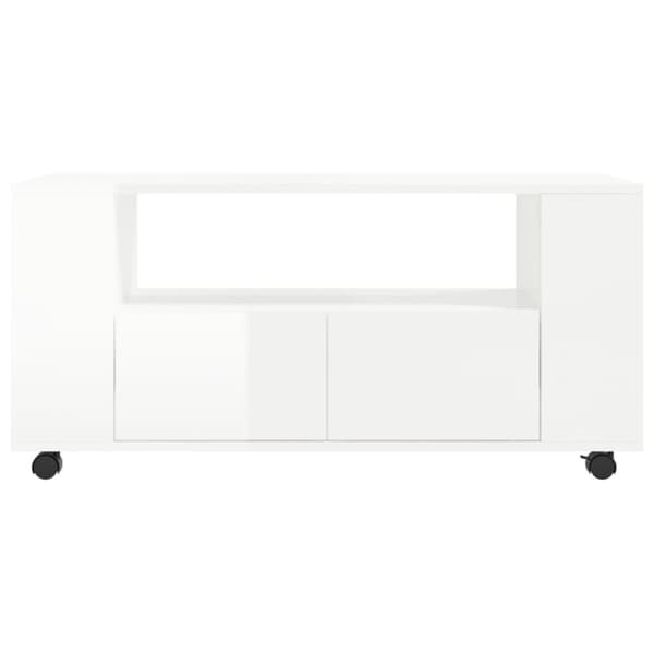 TV-bänkar - Living TV-skåp vit högglans 102x34,5x43 cm konstruerat trä