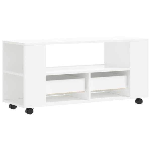 TV-bänkar - Living TV-skåp vit högglans 102x34,5x43 cm konstruerat trä