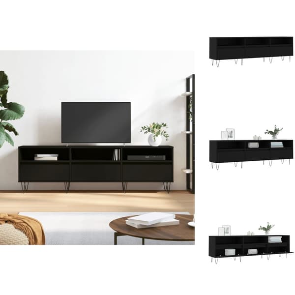 TV-møbler - Living tv-bord 150x30x44,5 cm konstrueret træ sort