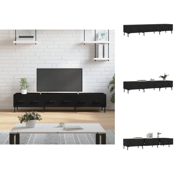 TV-møbler - Living tv-bord 150x36x30 cm konstrueret træ sort