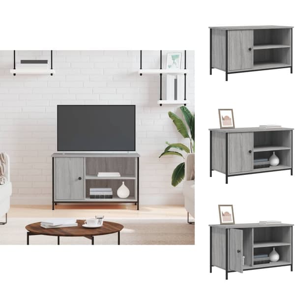 TV-møbler - Living tv-bord 80x40x50 cm konstrueret træ grå sonoma-eg