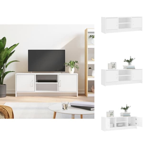 TV-bänkar - Living Tv-bänk vit 102x30x37,5 cm konstruerat trä