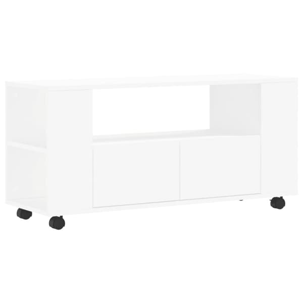 TV-møbler - Living tv-bord 102x34,5x43 cm konstrueret træ hvid
