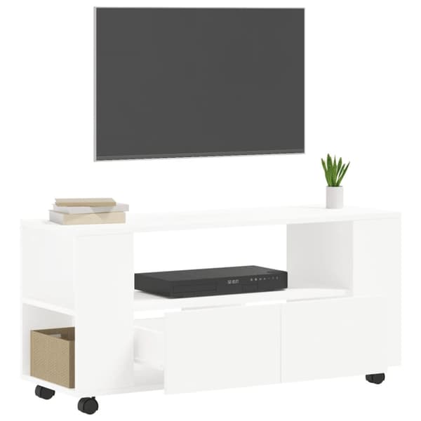 TV-møbler - Living tv-bord 102x34,5x43 cm konstrueret træ hvid
