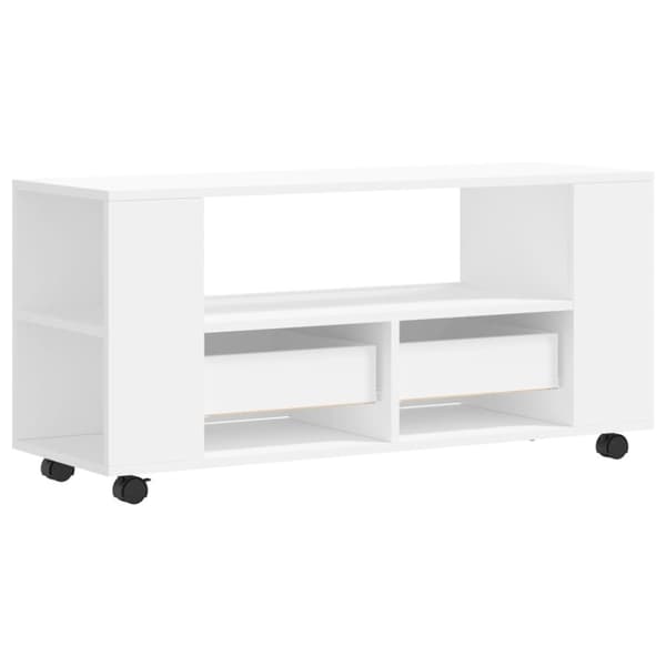 TV-møbler - Living tv-bord 102x34,5x43 cm konstrueret træ hvid