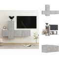Miniatyrbild 1 av 11: TV-bänkar - Living TV-skåp 3 delar betonggrå spånskiva
