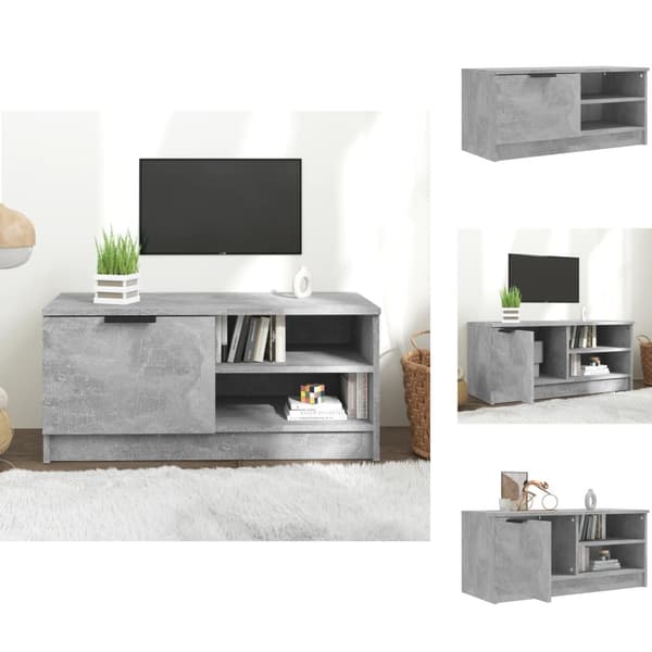 TV-bänkar - Living Tv-bänk betonggrå 80x35x36,5 cm konstruerat trä