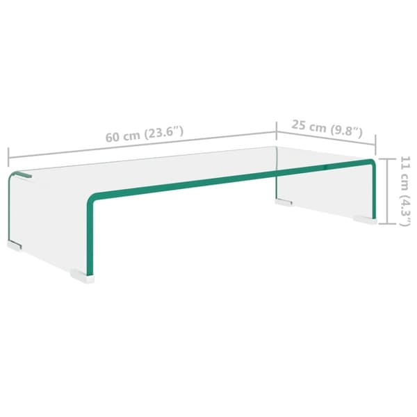 TV-møbler - Living TV-bord/monitorstander klar glas 60x25x11 cm