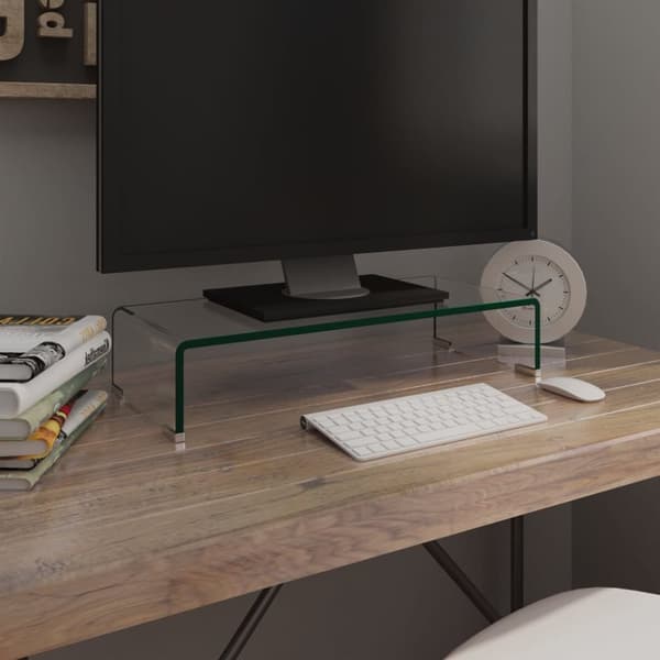 TV-møbler - Living TV-bord/monitorstander klar glas 60x25x11 cm