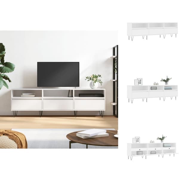 TV-bänkar - Living Tv-bänk vit 150x30x44,5 cm konstruerat trä