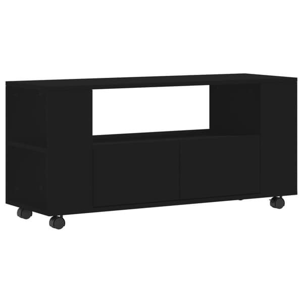 TV-møbler - Living tv-bord 102x34,5x43 cm konstrueret træ sort