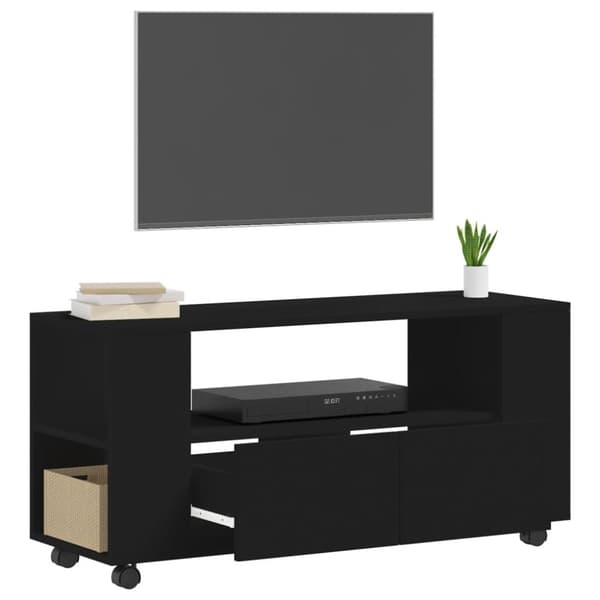 TV-møbler - Living tv-bord 102x34,5x43 cm konstrueret træ sort
