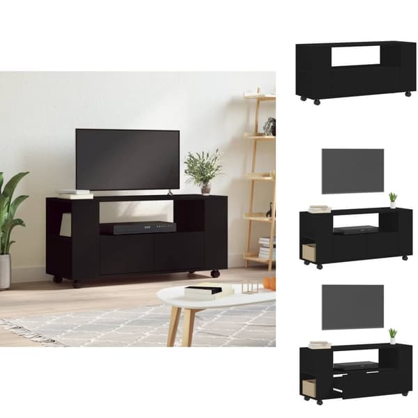 TV-tasot - Living TV-taso musta 102x34,5x43 cm tekninen puu