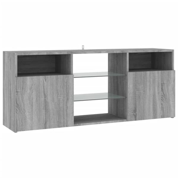 TV-bänkar - Living TV-bänk med LED-belysning grå sonama 120x30x50 cm