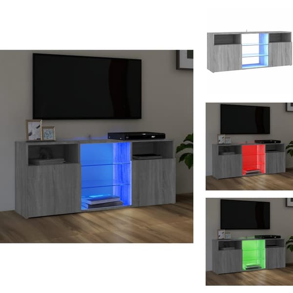 TV-bänkar - Living TV-bänk med LED-belysning grå sonama 120x30x50 cm