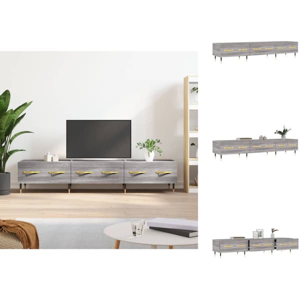 TV-bänkar - Living Tv-bänk grå sonoma 150x36x30 cm konstruerat trä
