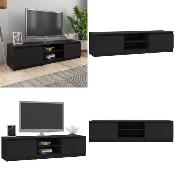 Tv-bord 140x40x35,5 cm konstrueret træ sort - Tv-skab - Tv-skabe - Home & Living