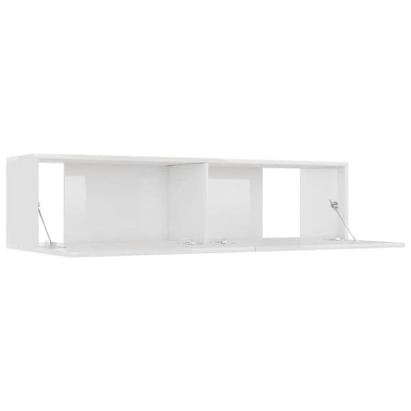 TV-taso korkeakiilto valkoinen 120x30x30 cm tekninen puu - TV-taso - TV-tasot - Home & Living