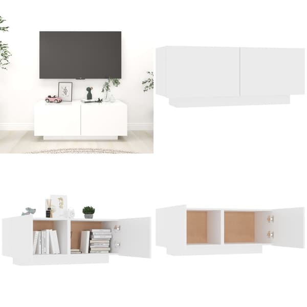 Tv-bord 100x35x40 cm konstrueret træ hvid - Tv-bord - Tv-borde - Home & Living