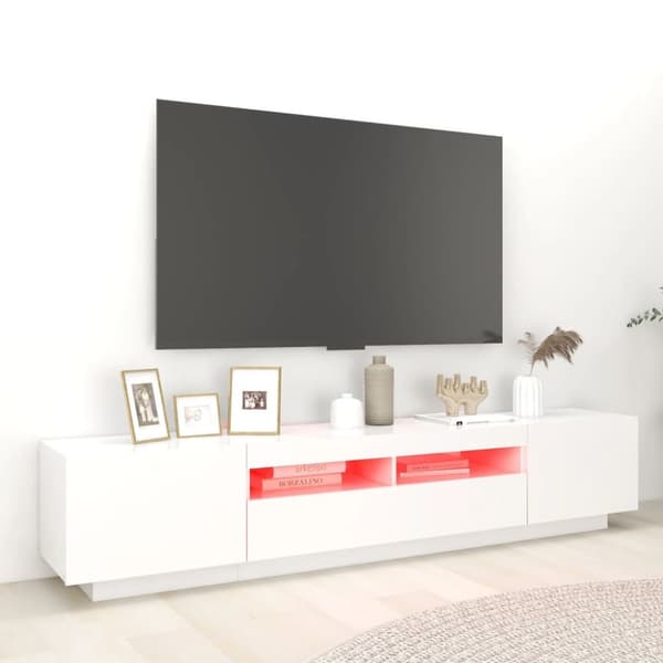 TV-taso LED-valoilla valkoinen 200x35x40 cm - TV-taso - TV-tasot - Home & Living