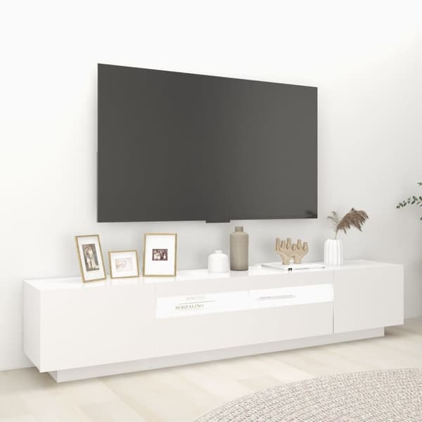 TV-taso LED-valoilla valkoinen 200x35x40 cm - TV-taso - TV-tasot - Home & Living