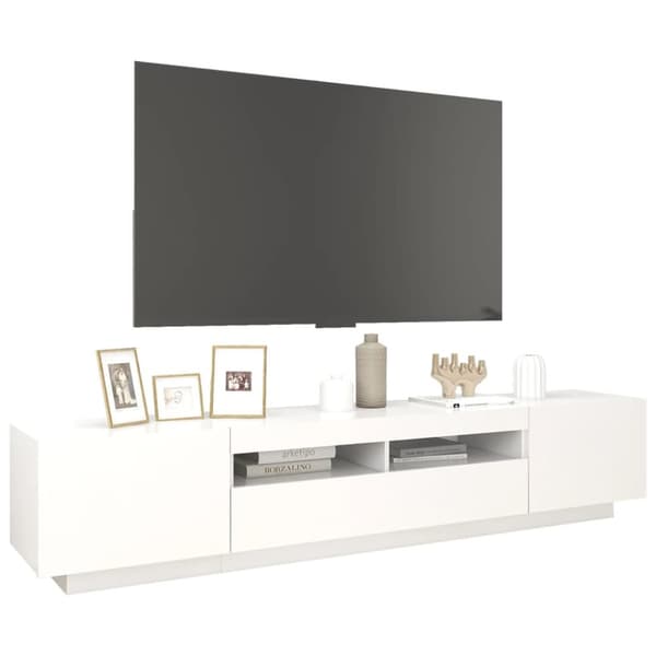 TV-taso LED-valoilla valkoinen 200x35x40 cm - TV-taso - TV-tasot - Home & Living