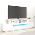 Pikkukuva 2 / 11: TV-taso LED-valoilla valkoinen 200x35x40 cm - TV-taso - TV-tasot - Home & Living