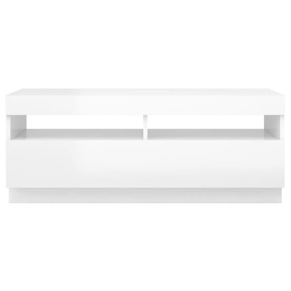 Tv-skab med LED-lys 100x35x40 cm hvid højglans - Tv-skab - Tv-skabe - Home & Living
