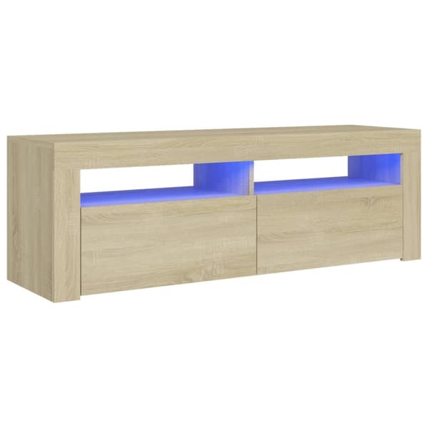 TV-taso LED-valoilla Sonoma-tammi 120x35x40 cm - TV-taso - TV-tasot - Home & Living