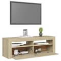 Pikkukuva 8 / 11: TV-taso LED-valoilla Sonoma-tammi 120x35x40 cm - TV-taso - TV-tasot - Home & Living