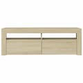 Pikkukuva 9 / 11: TV-taso LED-valoilla Sonoma-tammi 120x35x40 cm - TV-taso - TV-tasot - Home & Living