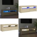 Pikkukuva 1 / 11: TV-taso LED-valoilla Sonoma-tammi 120x35x40 cm - TV-taso - TV-tasot - Home & Living