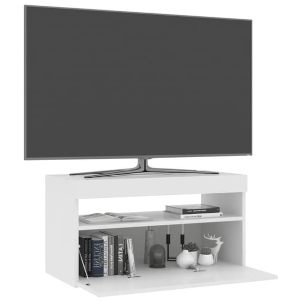 TV-taso LED-valoilla valkoinen 75x35x40 cm - TV-taso - TV-taso - Home & Living