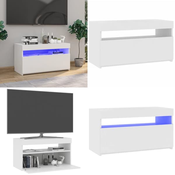 TV-taso LED-valoilla valkoinen 75x35x40 cm - TV-taso - TV-taso - Home & Living