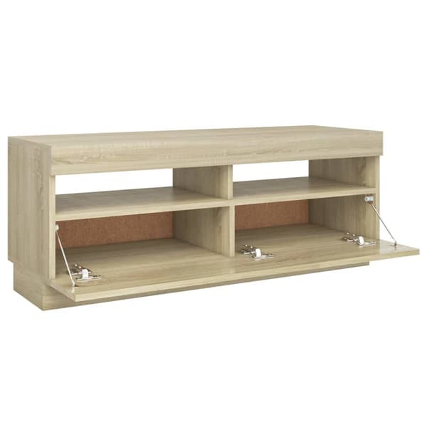 TV-bänk med LED-belysning sonoma-ek 100x35x40 cm - Tv-bänk - Tv-bänkar - Home & Living