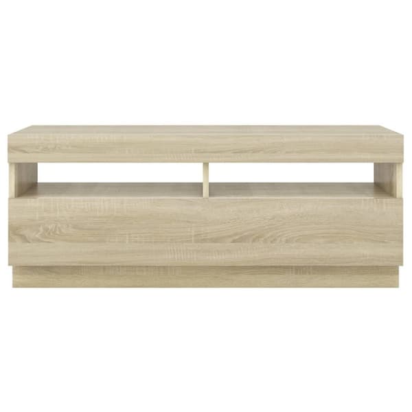 TV-bänk med LED-belysning sonoma-ek 100x35x40 cm - Tv-bänk - Tv-bänkar - Home & Living
