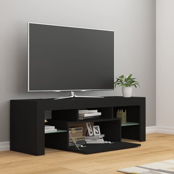TV-bänk med LED-belysning svart 120x35x40 cm - Tv-bänk - Tv-bänkar - Home & Living