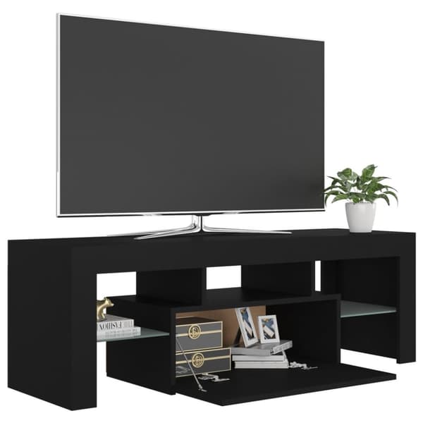TV-bänk med LED-belysning svart 120x35x40 cm - Tv-bänk - Tv-bänkar - Home & Living