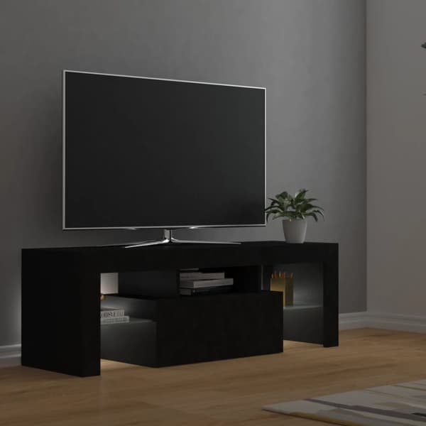 TV-bänk med LED-belysning svart 120x35x40 cm - Tv-bänk - Tv-bänkar - Home & Living
