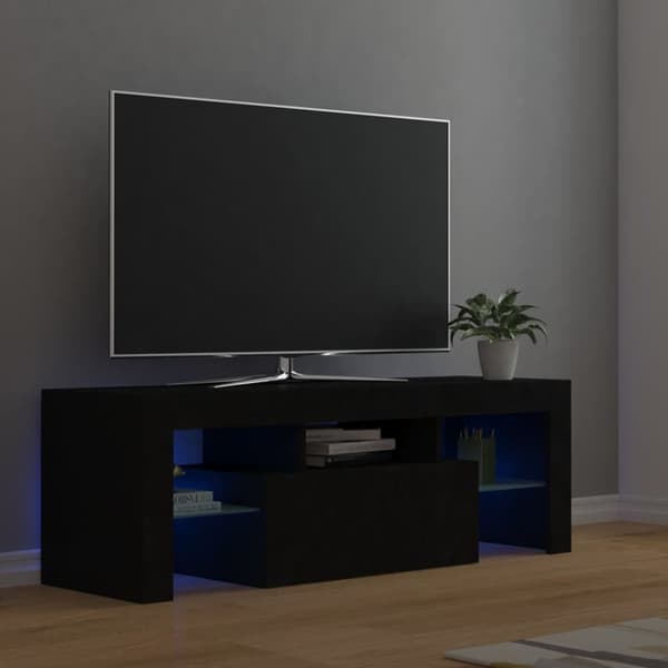 TV-bänk med LED-belysning svart 120x35x40 cm - Tv-bänk - Tv-bänkar - Home & Living