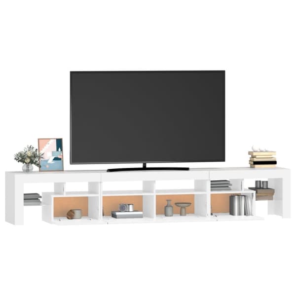 Tv-skab med LED-lys 230x36,5x40 cm hvid - Tv-skab - Tv-skabe - Home & Living