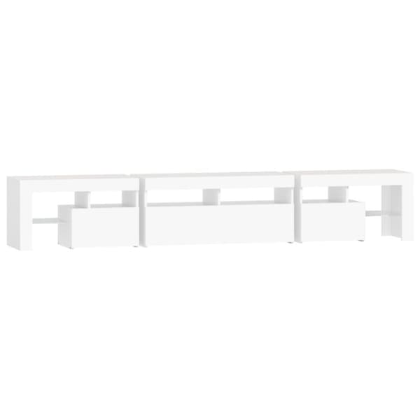 Tv-skab med LED-lys 230x36,5x40 cm hvid - Tv-skab - Tv-skabe - Home & Living