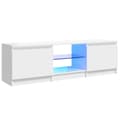 Miniatyrbillede 3 af 11: Tv-skab med LED-lys 120x30x35,5 cm hvid højglans - Tv-skab - Tv-skabe - Home & Living