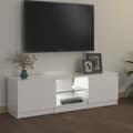 Miniatyrbillede 6 af 11: Tv-skab med LED-lys 120x30x35,5 cm hvid højglans - Tv-skab - Tv-skabe - Home & Living