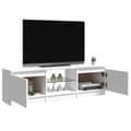 Miniatyrbillede 7 af 11: Tv-skab med LED-lys 120x30x35,5 cm hvid højglans - Tv-skab - Tv-skabe - Home & Living
